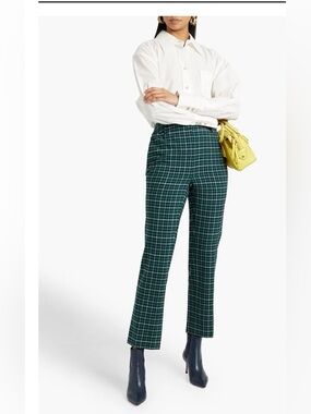 Zimmermann Celestial Check Trouser Olive Check Plaid Size 0P NWT